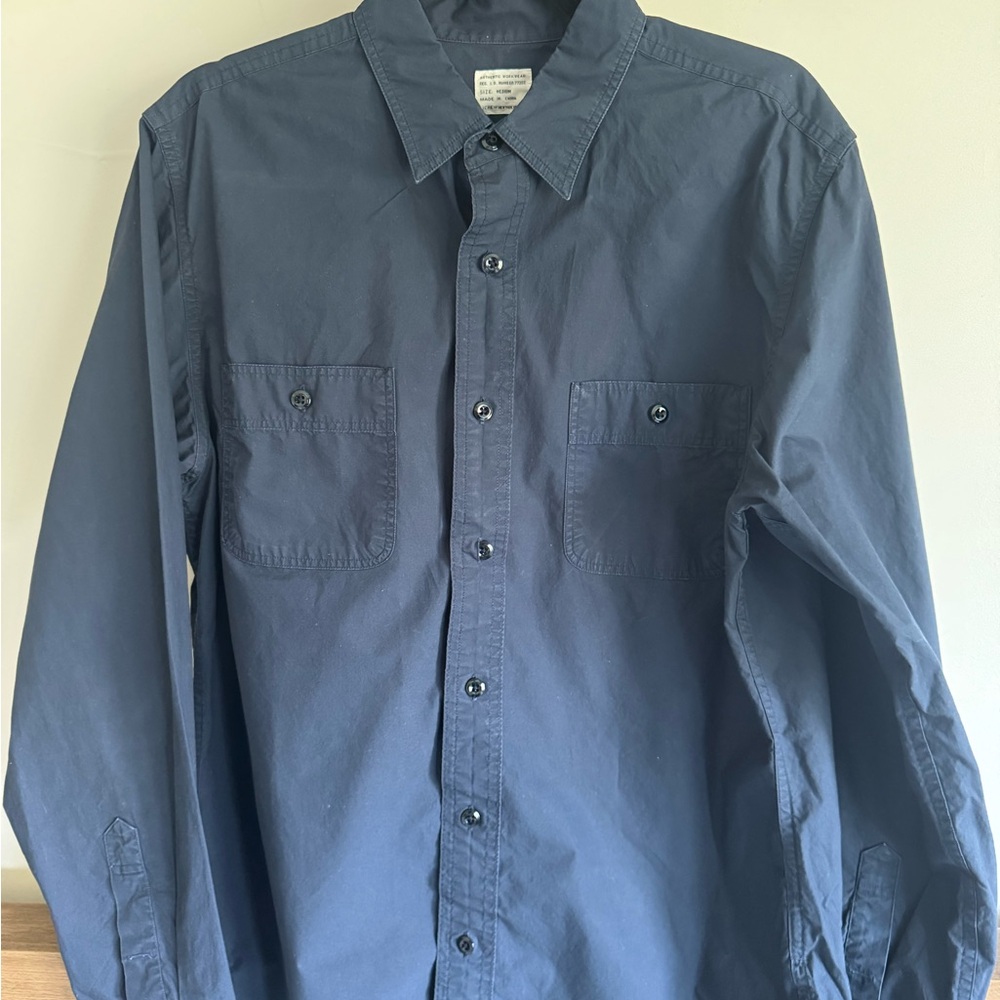 J. Crew Authentic WorkWear Button-Up Navy Cargo Shirt